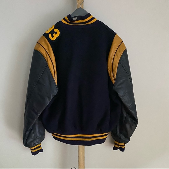 Authentic varsity jacket vintage letterman leather wool - Picture 3 of 6
